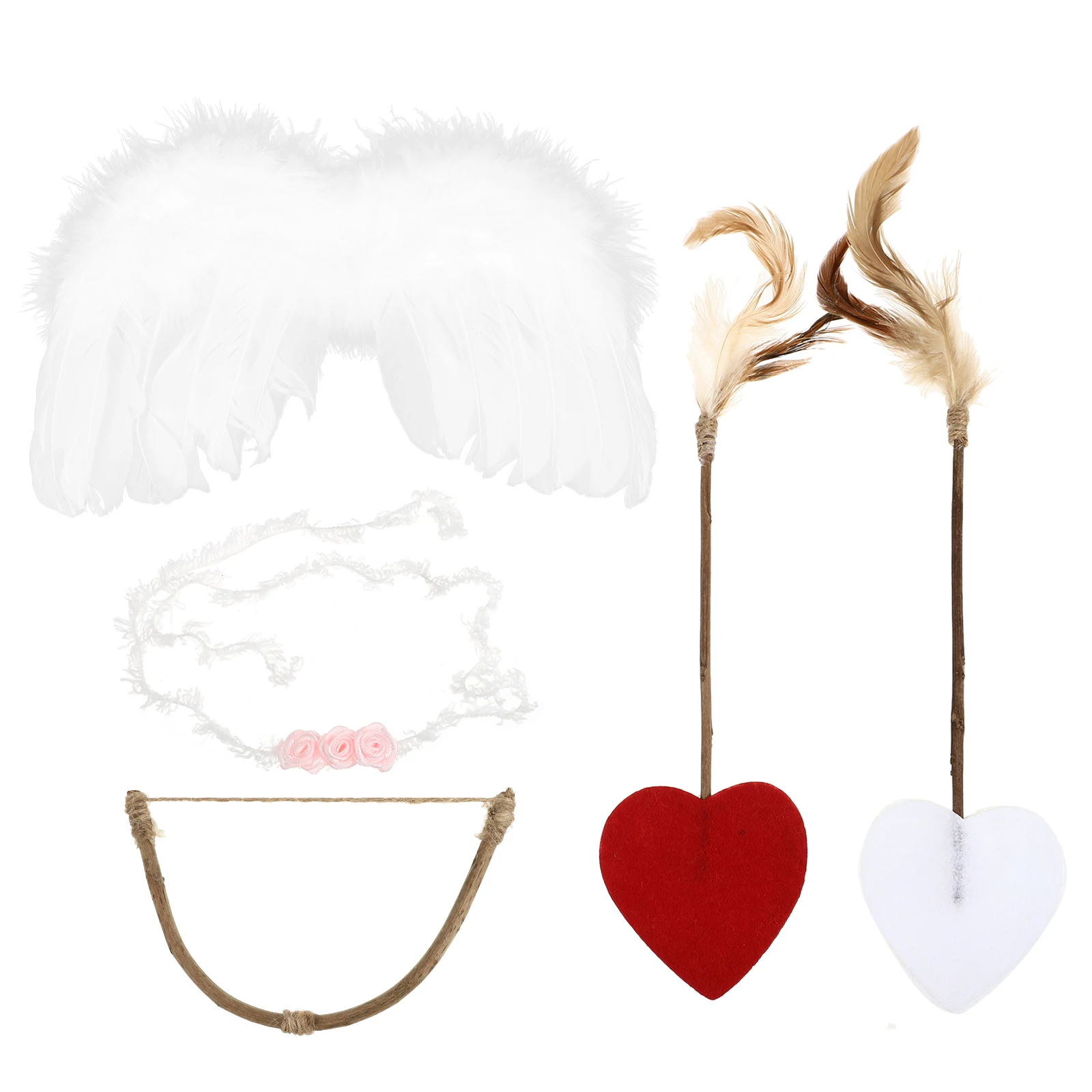 

1 Set Baby Cupid Cosplay Photo Prop Infant Headband Angel Wing Arrow Bow Prop Photos Of Children Cupid Wings Photography Props