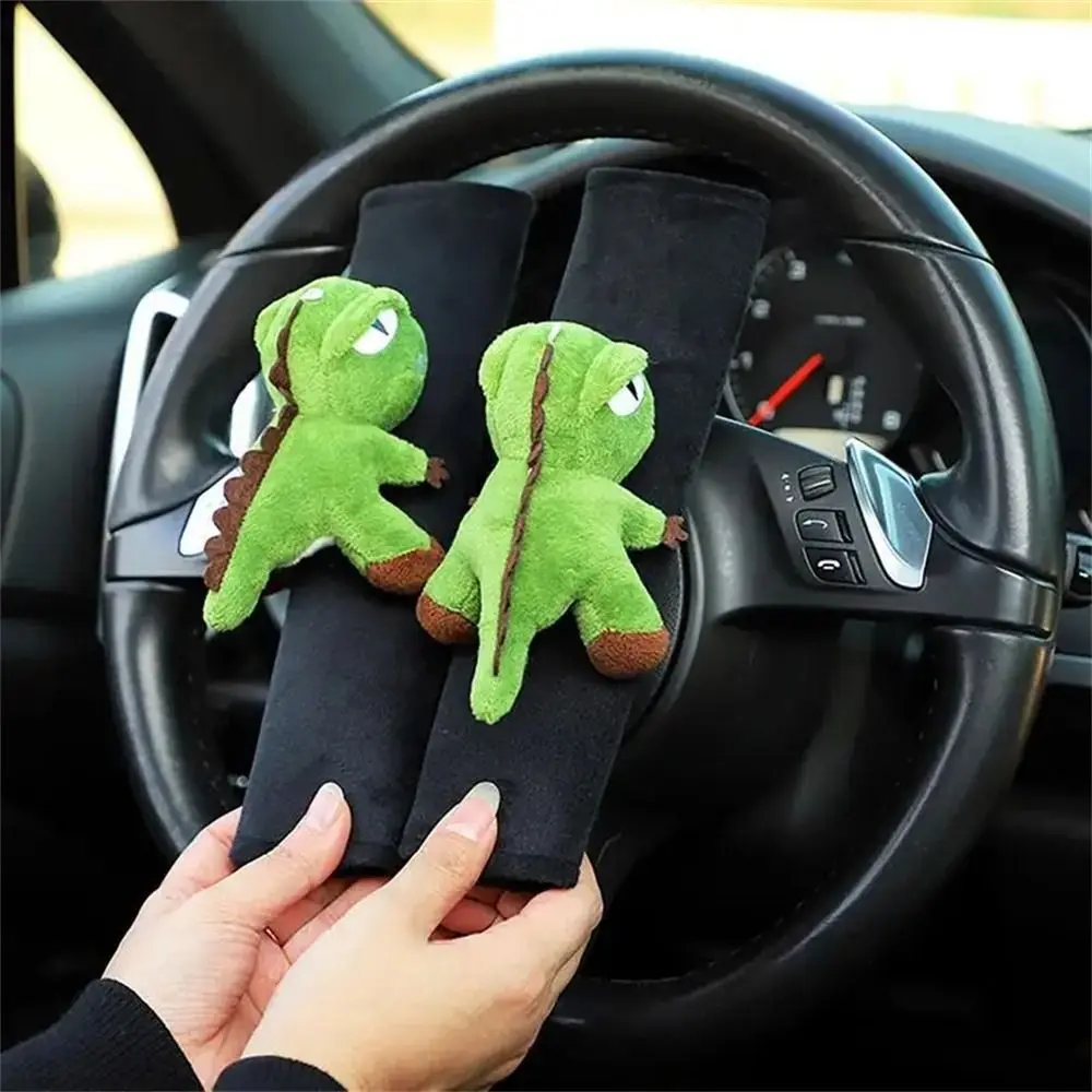 

Soft Plush Car Seat Belt Cover Dinosaur Comfortable Safety Belt Protector Cute Duck Seatbelt Shoulder Pads Auto Ornament