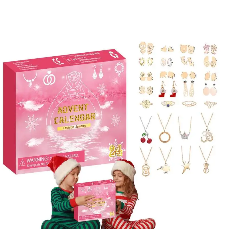 

Christmas Advent Calendar Jewelry Set for Kids with 24 Unique Gifts Jewelry Magical Gift Christmas Countdown Calendar for Teens