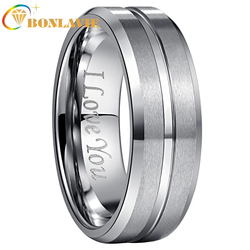 BONLAVIE Men's 8mm Tungsten Carbide Ring Blue & Black Matte Finish Beveled Edge Wedding Band Size 6 to14
BONLAVIE Men's 8mm Tungsten Carbide Ring Blue & Black Matte Finish Beveled Edge Wedding Band Size 6 to14