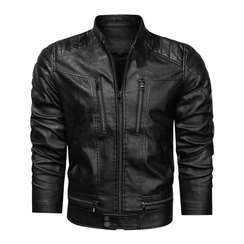 2022 New Leather Jacket Men's Stand Collar Motorcycle Clothing Winter Fashion Plus Velvet Trend Men's Jacket Men's Streetwear 
2022 New Leather Jacket Men's Stand Collar Motorcycle Clothing Winter Fashion Plus Velvet Trend Men's Jacket Men's Streetwear