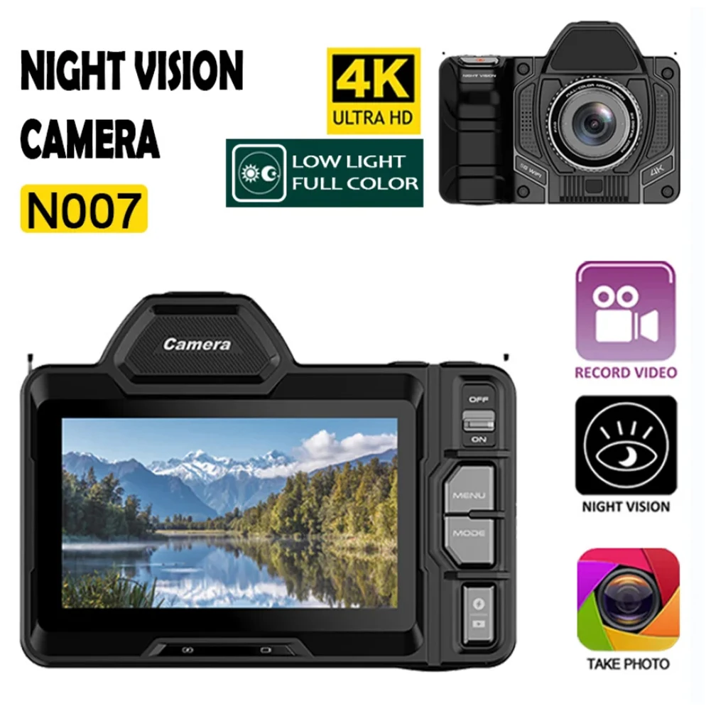 Night Vision Device Full Color 4K UHD Digital SLR Camera with 4" Screen WIFI 10X Digital Zoom 800m No Light Vision
Night Vision Device Full Color 4K UHD Digital SLR Camera with 4" Screen WIFI 10X Digital Zoom 800m No Light Vision
