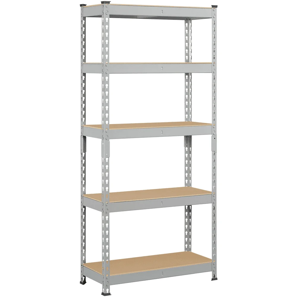 

Adjustable 12"W x 27.6"D x 59"H 5-Shelf Metal Frame Freestanding Shelves, Light Gray