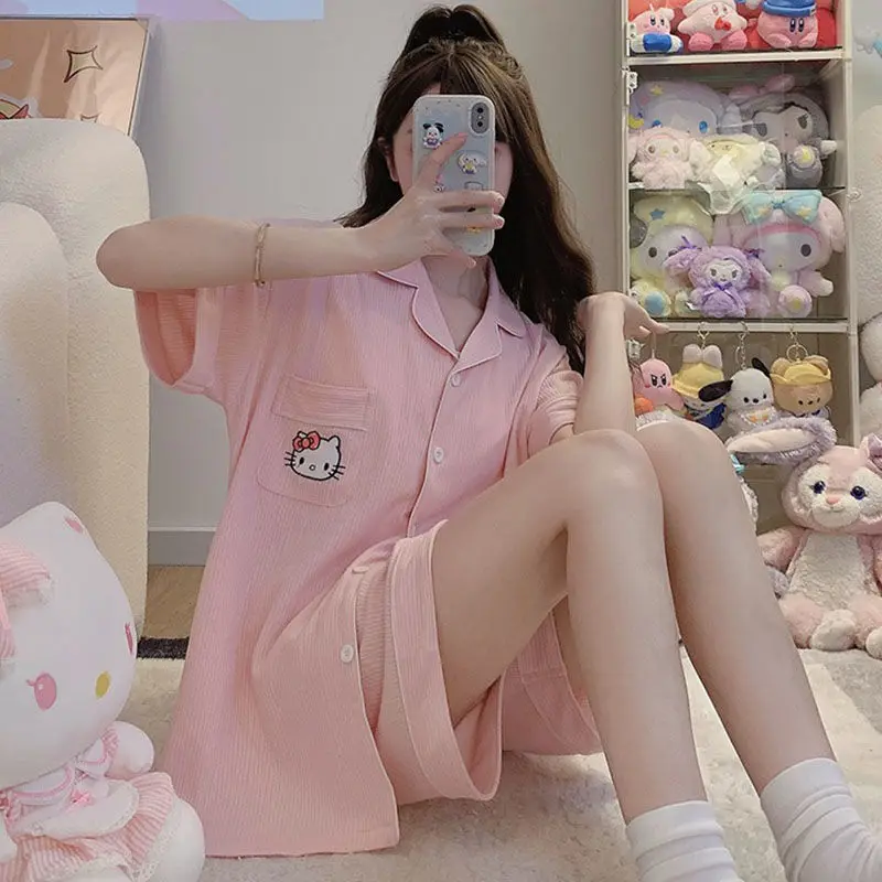 Sanrio Hello Kitty Korean Version Ins Hangtiao Pajamas Female Summer The New Cartoon Short Sleeve Pants Wear Outside Take A Walk
Sanrio Hello Kitty Korean Version Ins Hangtiao Pajamas Female Summer The New Cartoon Short Sleeve Pants Wear Outside Take A Walk
