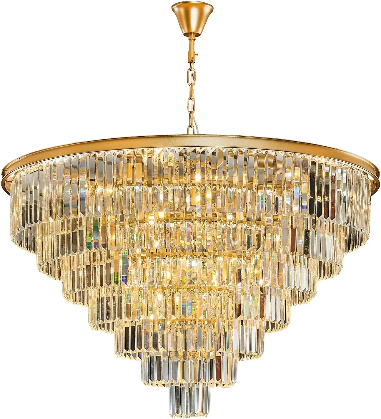 Uboxin Large Gold Crystal Chandelier Luxury High Ceiling Lights Fixture Hanging, 27 Light Modern Crystal Chandelier Light
Uboxin Large Gold Crystal Chandelier Luxury High Ceiling Lights Fixture Hanging, 27 Light Modern Crystal Chandelier Light