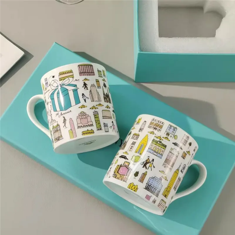 

Coffee Mugs Ceramic Milk Tea Cups Set Wedding Gifts Box Packaging Kitchen Tableware Friend Birthday Presents Eco-Friendly 200ML