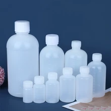 10~1000ml Plastic Water Bottle with Scale Semi Transparent Sampling PE Graduated Small Mouth Liquid Solvent Packaging Wholesale