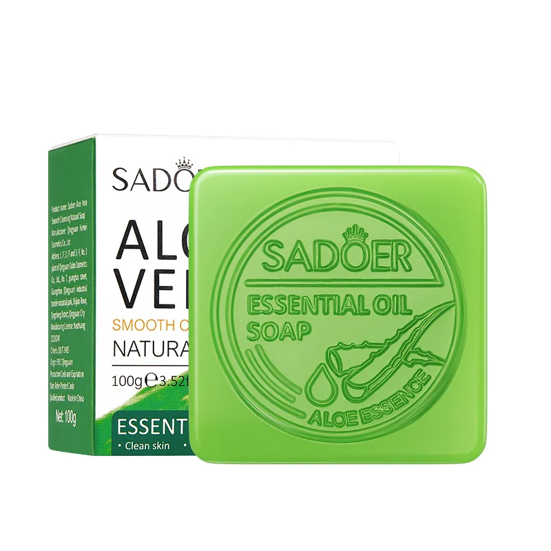 

Aloe Vera Soap Face Cleansing Anti Acne Brighten Oil-control Skin Care Handmade Essential Oil Soaps Whitening Body Bath 100g