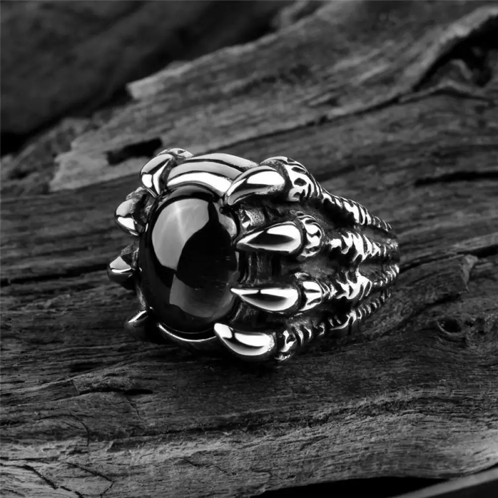 Фото Новое модное мужское кольцо в стиле хип-хоп рок с когтями дракона ретро панк