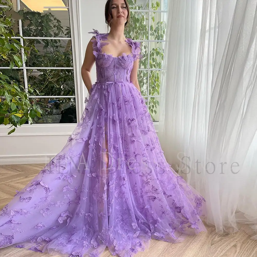 14770#Lavender Butterfly Lace Maxi Prom Dresses Strapless Sleeveless High Slit A-Line Wedding Party Dresses Formal Evening Gowns
14770#Lavender Butterfly Lace Maxi Prom Dresses Strapless Sleeveless High Slit A-Line Wedding Party Dresses Formal Evening Gowns