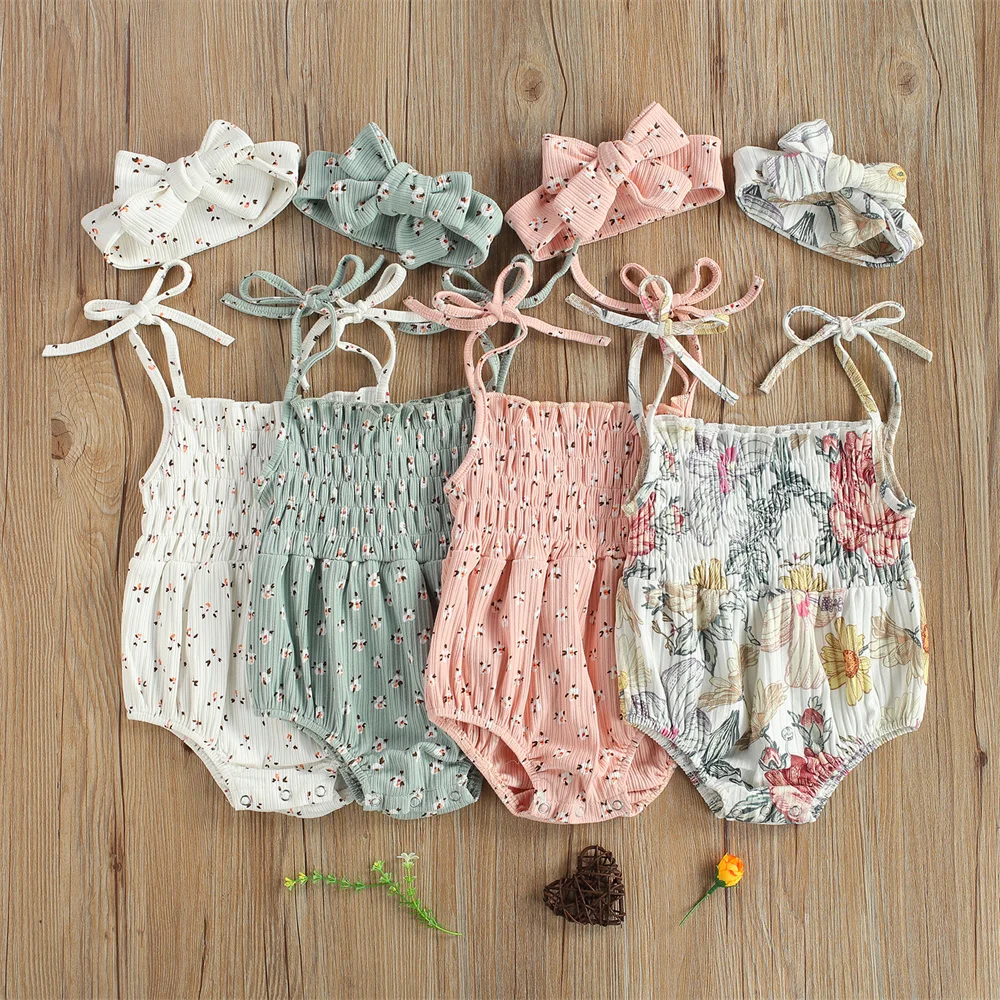 Baby Girls Floral Printed Romper with Headband 0-24M Newborn Infant Toddler Summer Casual Sleeveless Bodysuits Playsuits Outfits
Baby Girls Floral Printed Romper with Headband 0-24M Newborn Infant Toddler Summer Casual Sleeveless Bodysuits Playsuits Outfits