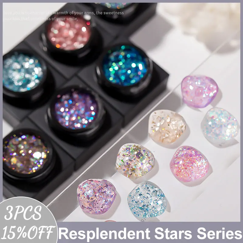 MUSELUOGE 16colors/set Resplendent Stars Series Gel Nails Polish 5ml Fine Flash Gittle Semi Permanent Soak Off Nail Gel Polish
MUSELUOGE 16colors/set Resplendent Stars Series Gel Nails Polish 5ml Fine Flash Gittle Semi Permanent Soak Off Nail Gel Polish