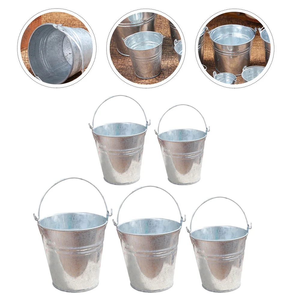 5 Pcs Tin Bucket Decorative Flower Pot Desktop Multi-function Mini Galvanized Iron
5 Pcs Tin Bucket Decorative Flower Pot Desktop Multi-function Mini Galvanized Iron