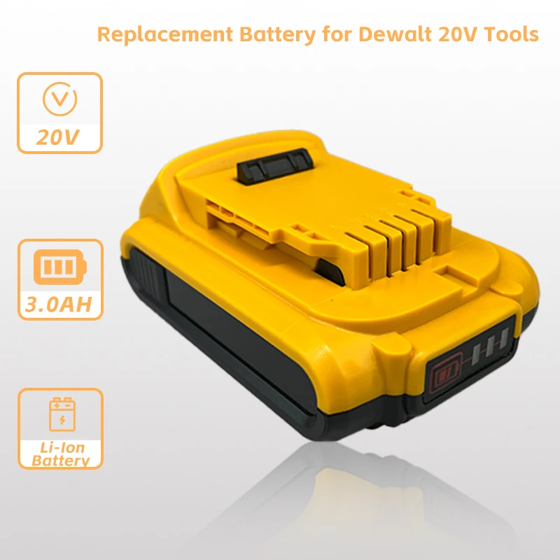 

20V Battery for DeWalt DCB200 3.0Ah Lithium Power Tool Screwdriver Rechargeable Batteries for DCB181 DCB182 DCB180 DCB201
