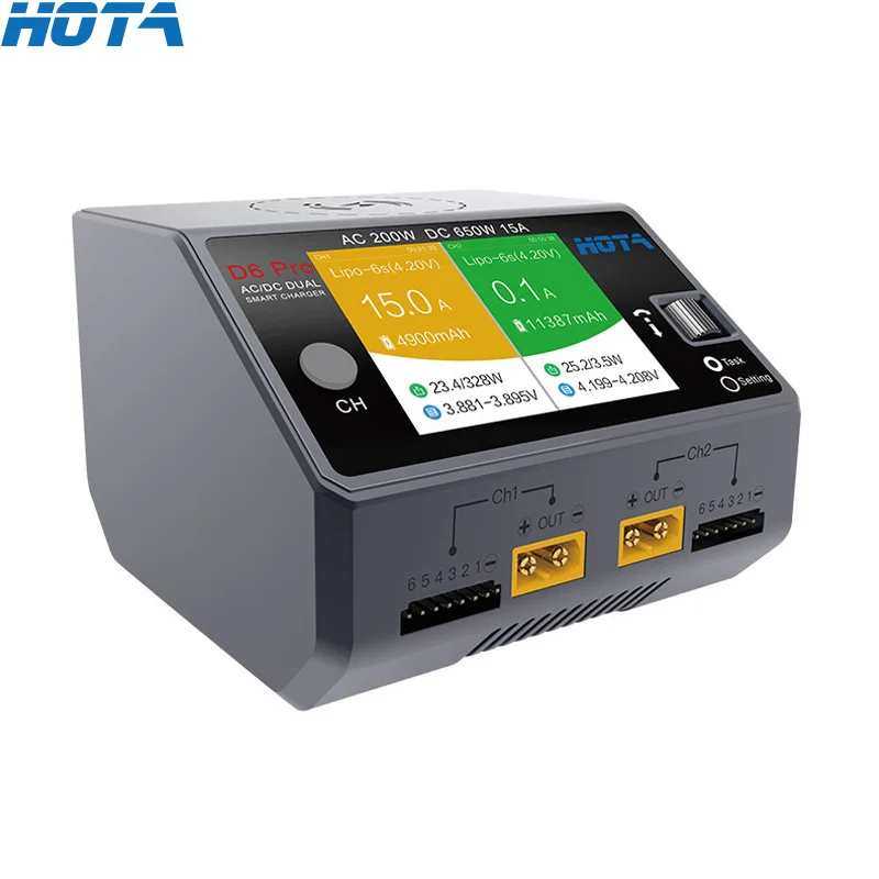 HOTA D6 Pro Black AC 200w DC 2x325w /15a Channel Smart Battery Charger Discharger Lipo Charger For Rc Drone Spare Parts
HOTA D6 Pro Black AC 200w DC 2x325w /15a Channel Smart Battery Charger Discharger Lipo Charger For Rc Drone Spare Parts