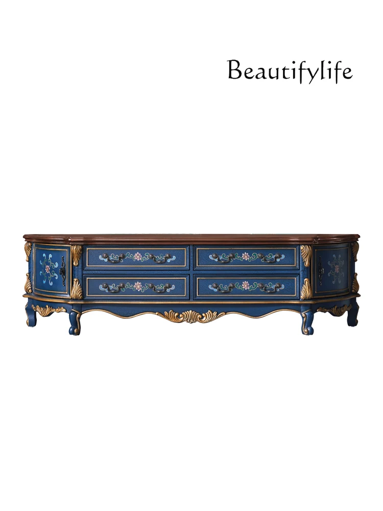 American Solid Wood TV Cabinet Living Room Retro TV Cabinet Semicircle with Drawer Two-Door Cabinet
American Solid Wood TV Cabinet Living Room Retro TV Cabinet Semicircle with Drawer Two-Door Cabinet