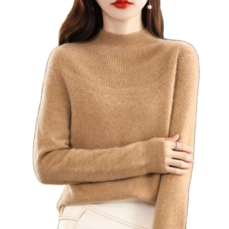 One Thread Become Clothes No Splicing Knitted Woolen Sweaters Women Autumn Winter Half-necked Hollow Short Bottoming Sweaters
One Thread Become Clothes No Splicing Knitted Woolen Sweaters Women Autumn Winter Half-necked Hollow Short Bottoming Sweaters