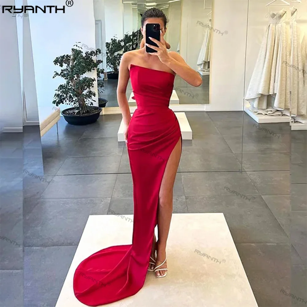 Ryanth Women Red Satin A Line Long Evening Dresses Strapless Formal Party Gowns Special Occasion Prom Gowns Vestidos De Festa
Ryanth Women Red Satin A Line Long Evening Dresses Strapless Formal Party Gowns Special Occasion Prom Gowns Vestidos De Festa