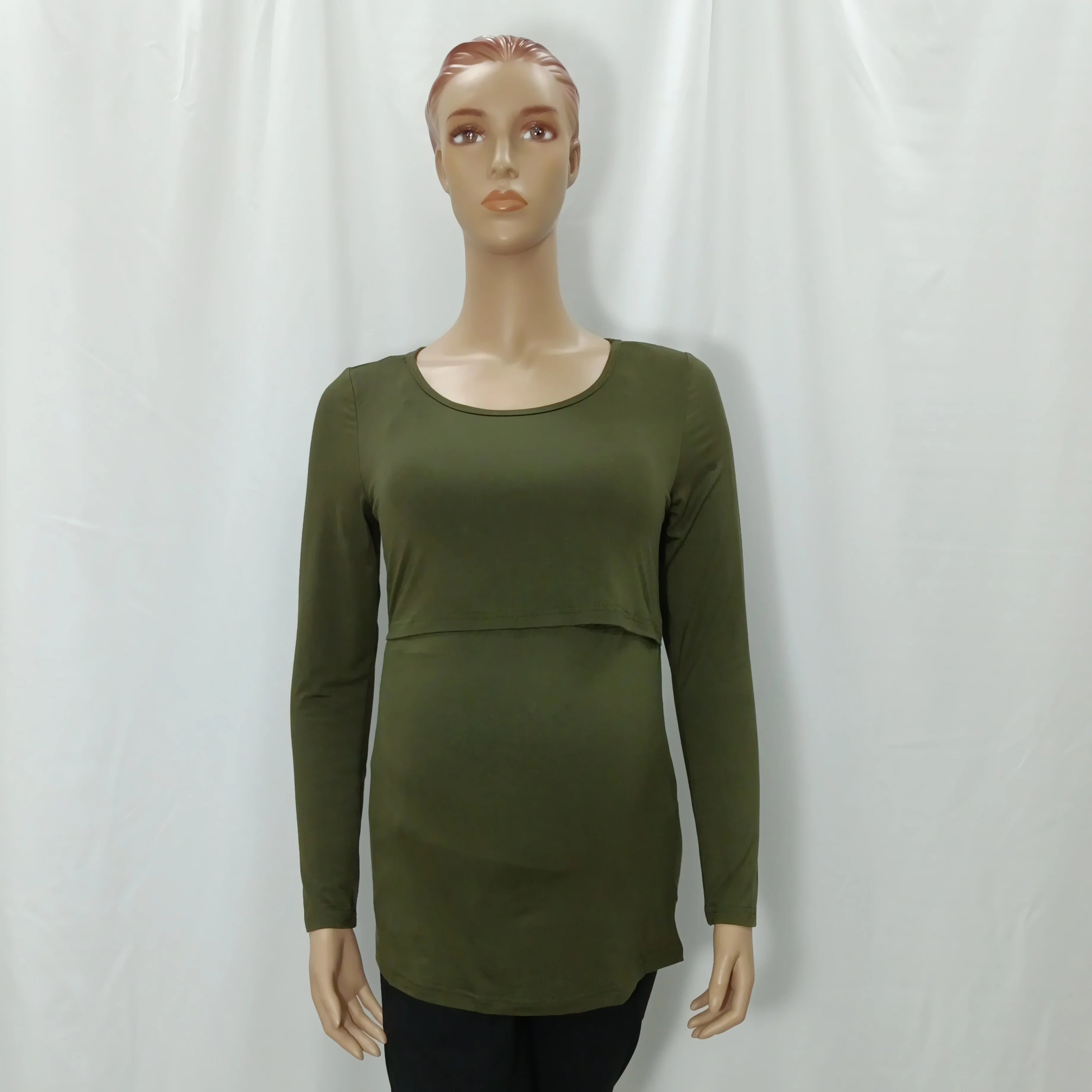 

Fashion Women's Maternity t-Shirts Comfy Long Sleeve Maternity Breastfeeding Clothes viscose spandex nursing pregnancy tops