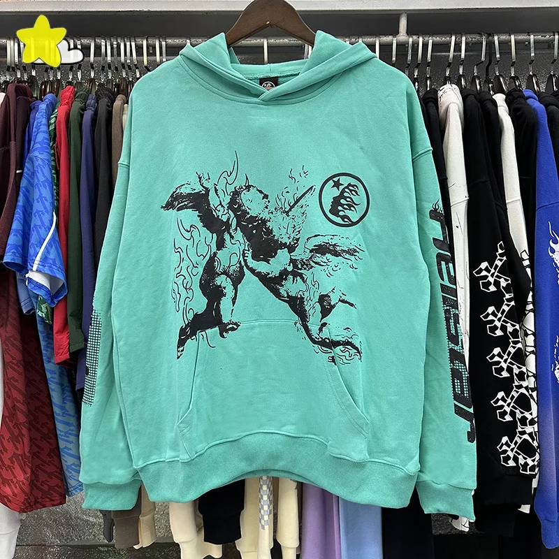 Men Women Couple Casual Light Green Hellstar Hoodie Hooded Men Women 1:1 Cotton Sweatshirts Pullovers Inside Tags
Men Women Couple Casual Light Green Hellstar Hoodie Hooded Men Women 1:1 Cotton Sweatshirts Pullovers Inside Tags
