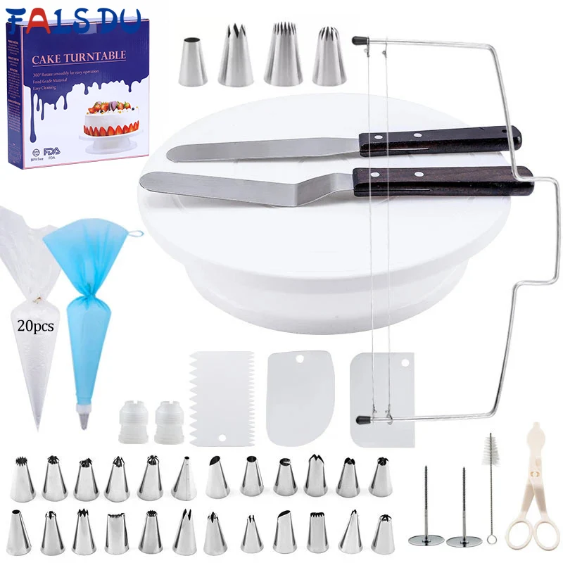 Pastry Turntable Kit Cake Decorating Supplies Baking Tools Accessories Rotating Stand Nozzles for Fondant
Pastry Turntable Kit Cake Decorating Supplies Baking Tools Accessories Rotating Stand Nozzles for Fondant