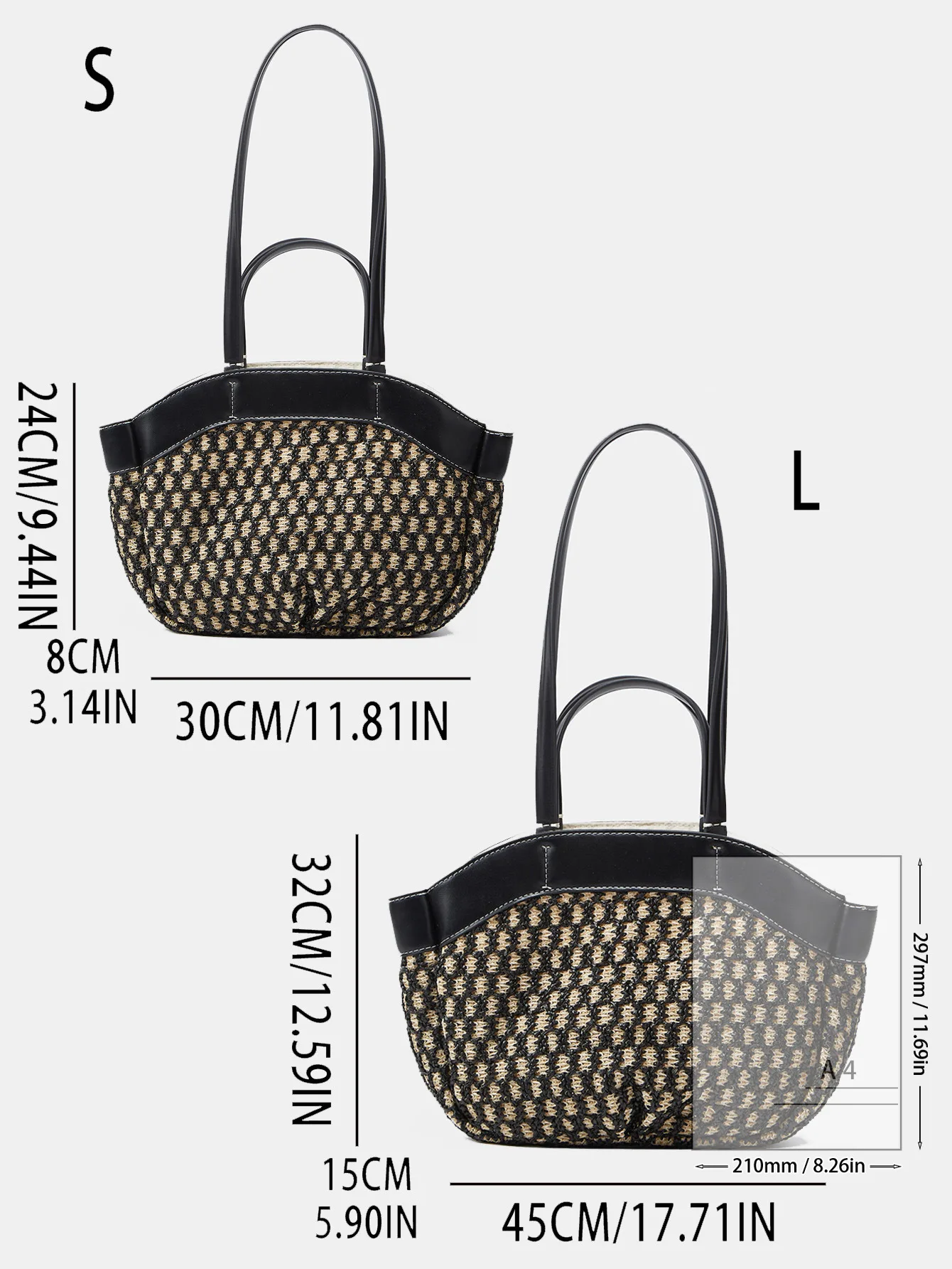 Woven Straw Bucket Tote - Large Summer Shopper 20 S3fbbd434cf834d16a443c24ca195fe2eM