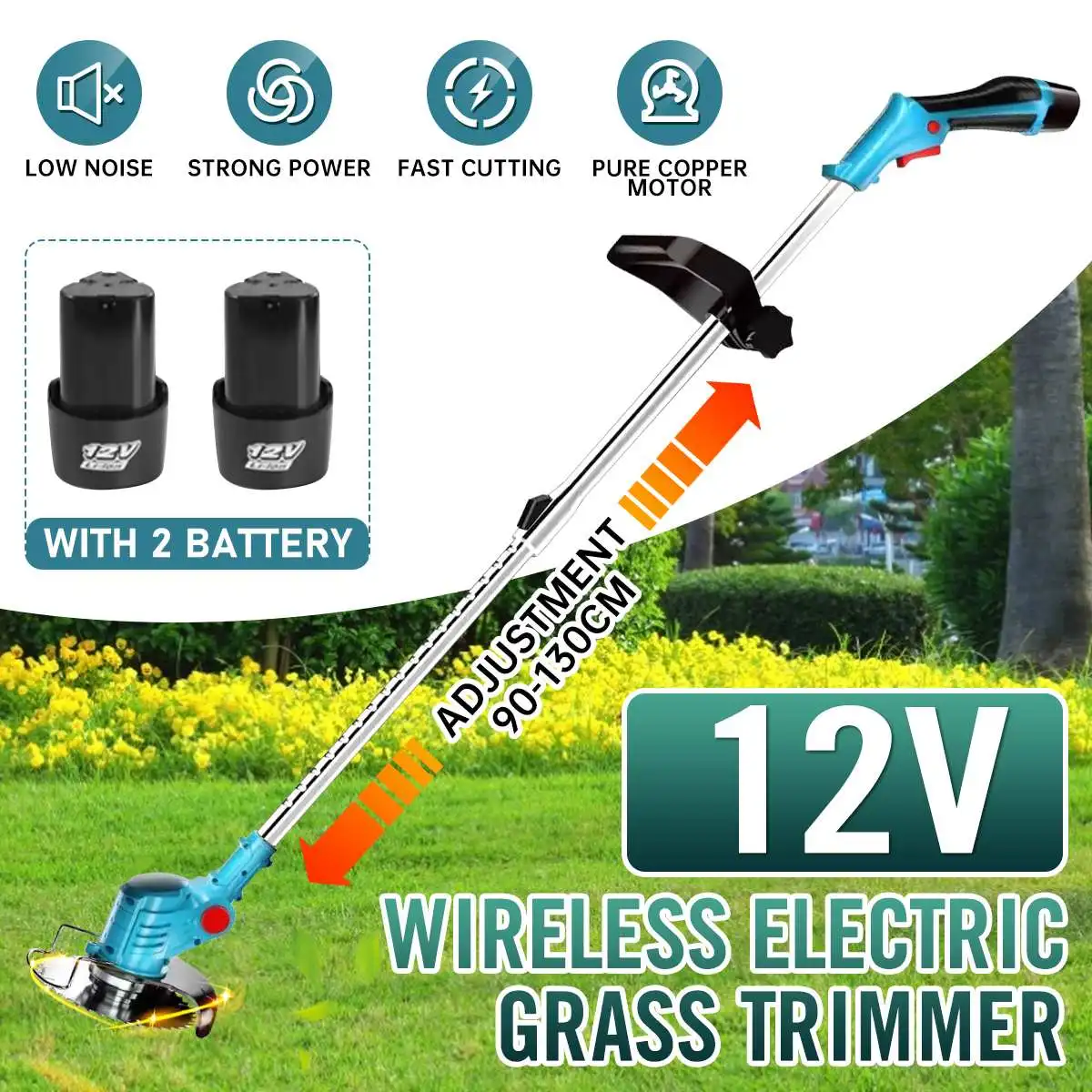 Drillpro 450W 12V Wireless Electric Grass Trimmer Kit 12000RPM Lawn Mower Gardening Tool W/ 1/2pcs Battery
Drillpro 450W 12V Wireless Electric Grass Trimmer Kit 12000RPM Lawn Mower Gardening Tool W/ 1/2pcs Battery