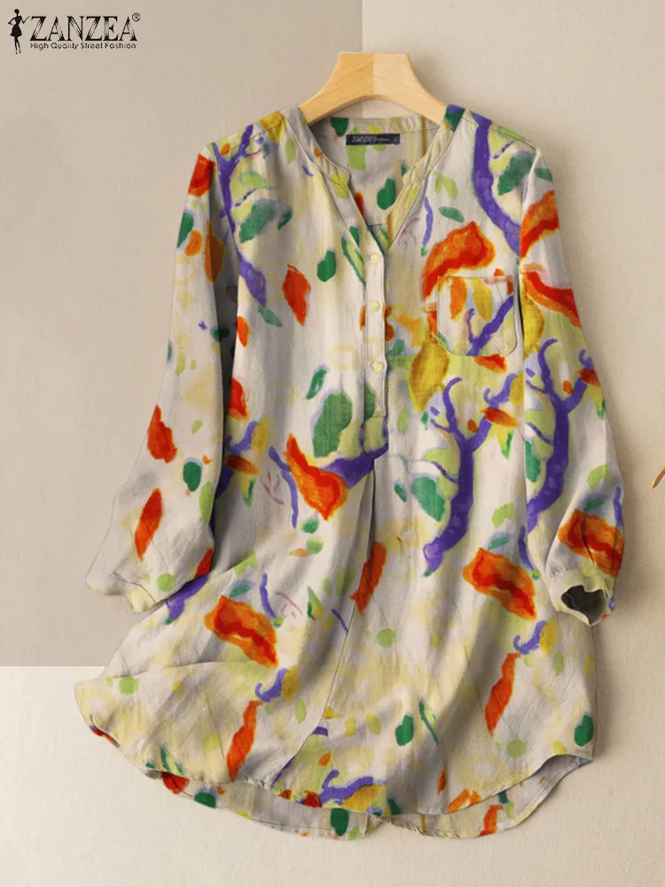 ZANZEA Holiday 2023 Fashion Blouse Casual Commuting Loose Women Shirts V-neck Oversize Vintage Long Sleeve Tops Printing Tuncis
ZANZEA Holiday 2023 Fashion Blouse Casual Commuting Loose Women Shirts V-neck Oversize Vintage Long Sleeve Tops Printing Tuncis
