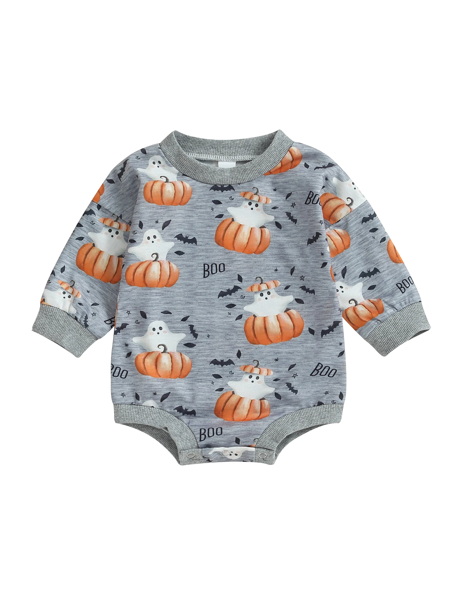 

Adorable Pumpkin-themed Halloween Costume for Newborn Baby Girls and Boys Oversized Sweater Romper with Sweatshirt