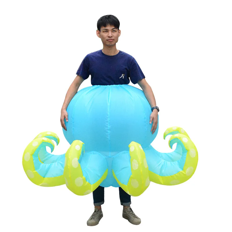 

Halloween Christmas Masquerade Carnival Costume Holiday Party Adult Cosplay Funny Cartoon Inflatable Half Body Octopus Costume