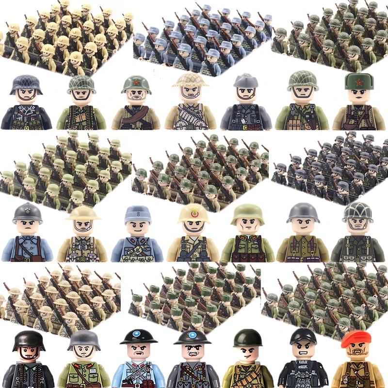 Hot Mini WW2 Soldier Figures Building Blocks Germany UK US Soviet France Chinese Military Army SWAT Bricks Set Kids DIY Gifts
Hot Mini WW2 Soldier Figures Building Blocks Germany UK US Soviet France Chinese Military Army SWAT Bricks Set Kids DIY Gifts