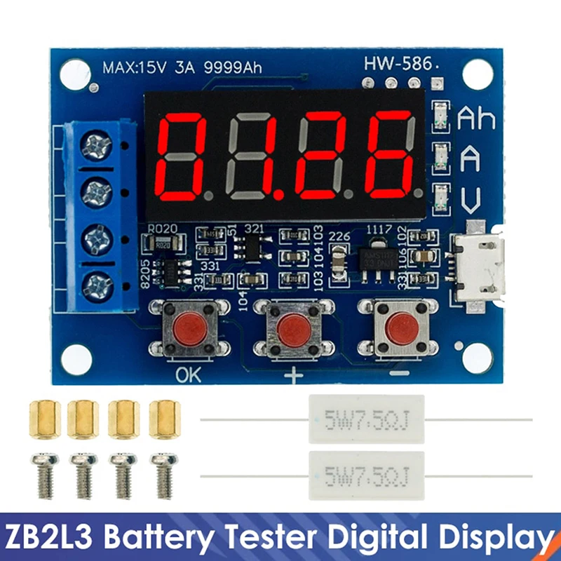 ZB2L3 Battery Tester LED Digital Display 18650 Lithium Lead-Acid Battery Capacity Tester Board Module Battery Capacity Board
ZB2L3 Battery Tester LED Digital Display 18650 Lithium Lead-Acid Battery Capacity Tester Board Module Battery Capacity Board