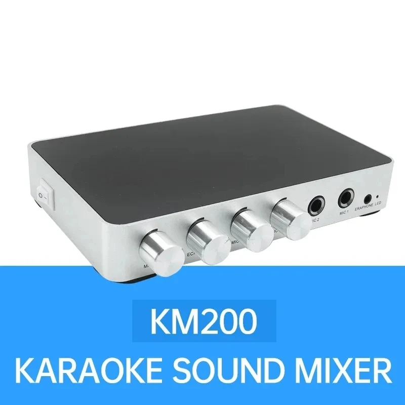 Audio Mixer KM200 4K Mini HD Karaoke Console Dual Mic Input Volume Adjustment for Stage KTV Private Room Mesa de Mezclas de
Audio Mixer KM200 4K Mini HD Karaoke Console Dual Mic Input Volume Adjustment for Stage KTV Private Room Mesa de Mezclas de