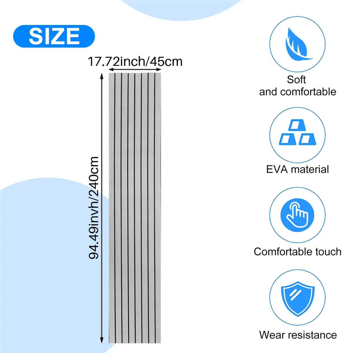 6MM Self Adhesive EVA Foam Teak Sheet Marine Boat Yacht Synthetic Decking Foam Floor Mat Flooring Gray 240X45cm
6MM Self Adhesive EVA Foam Teak Sheet Marine Boat Yacht Synthetic Decking Foam Floor Mat Flooring Gray 240X45cm