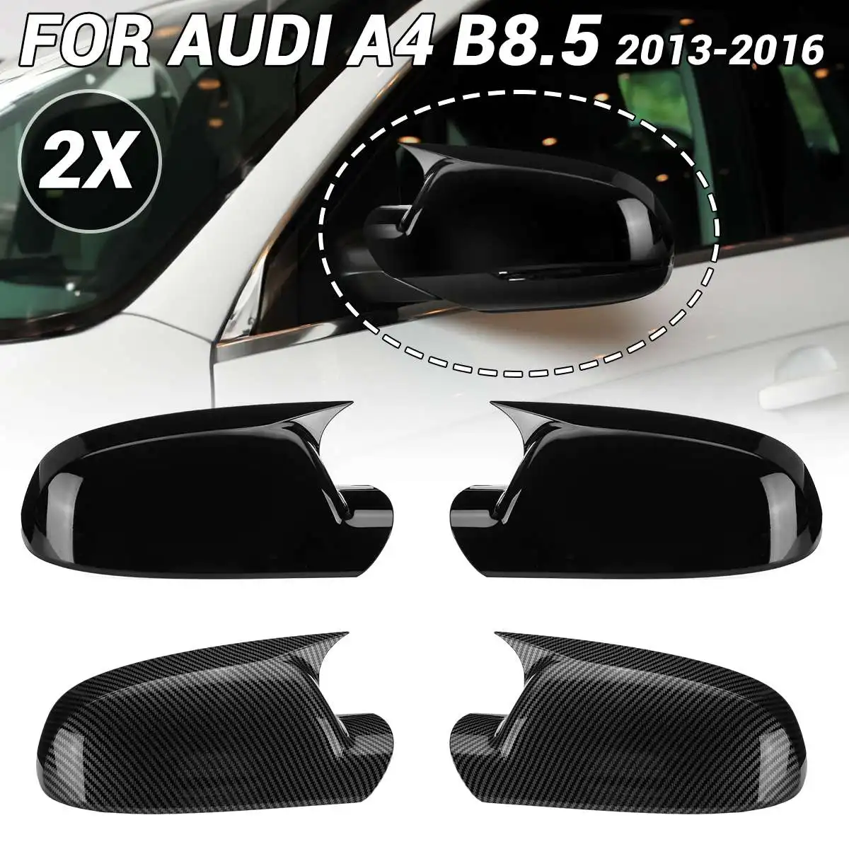 Колпачки для зеркал заднего вида Audi A4 S4 B8 B8.5 8K FSI TFSI TDI 2013-2016, 1 пара
Колпачки для зеркал заднего вида Audi A4 S4 B8 B8.5 8K FSI TFSI TDI 2013-2016, 1 пара