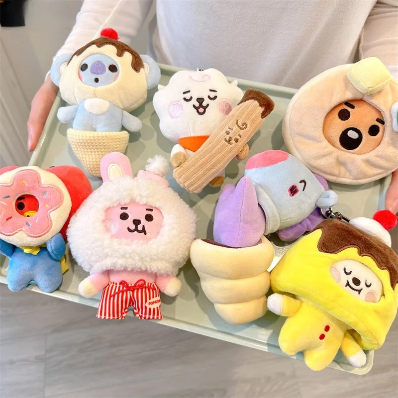 

Popular Anime Kawaii BT21 COOKY Small Animal Costume Dessert Cake Series Girl Plush Doll Toy Pendant Packaging Decoration Gift