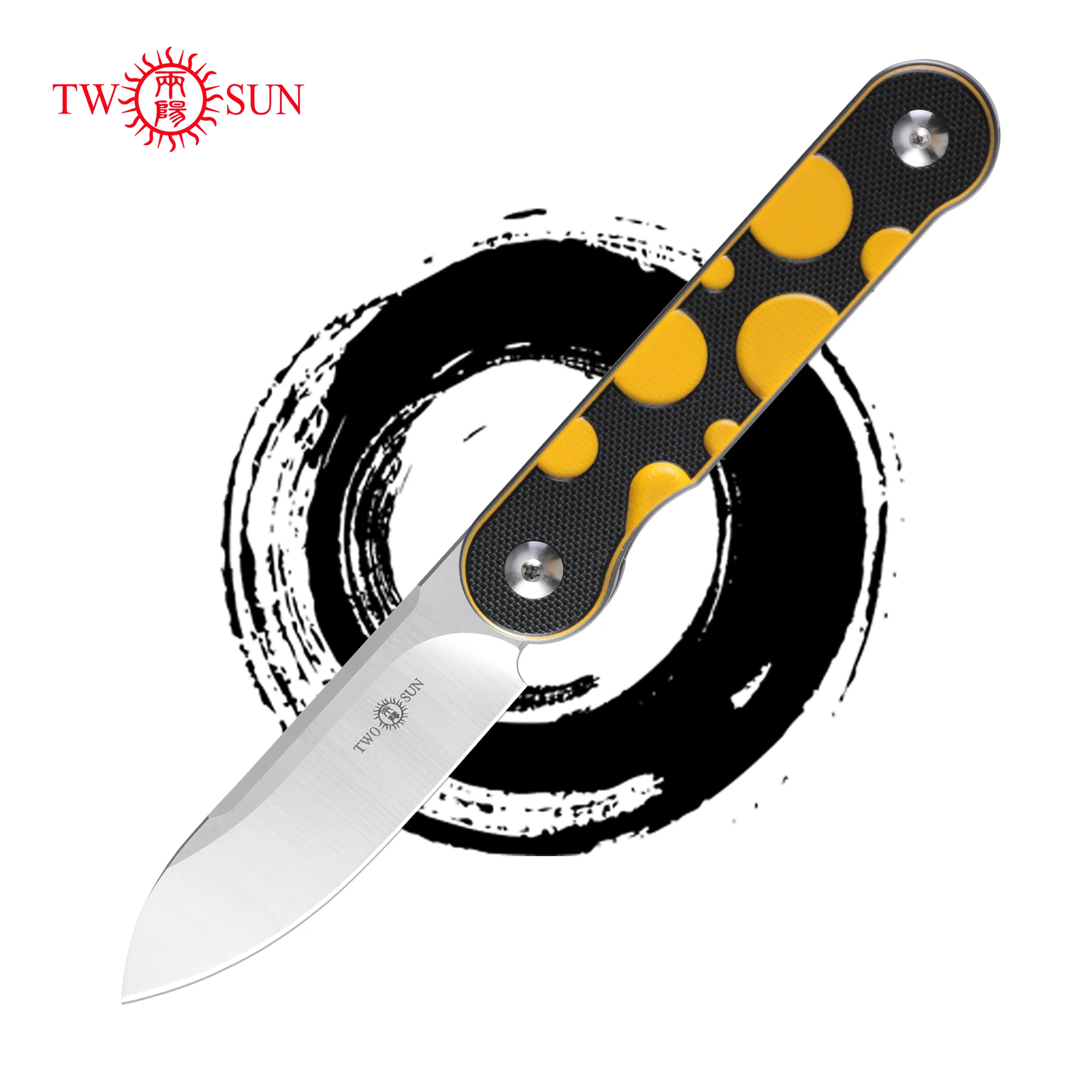 

TWOSUN TS414 Folding Pocket Knife D2 Blade Titanium with G10 Handle Outdoor Survival Hunting EDC Tool