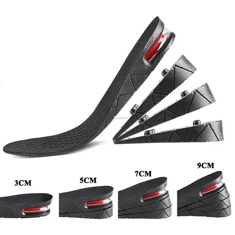 

Height Increase Insoles Air Shoe Cushion Lift Insert Men Women 3-9cm Invisible Variable Insole Adjustable Cut Taller Support Pad