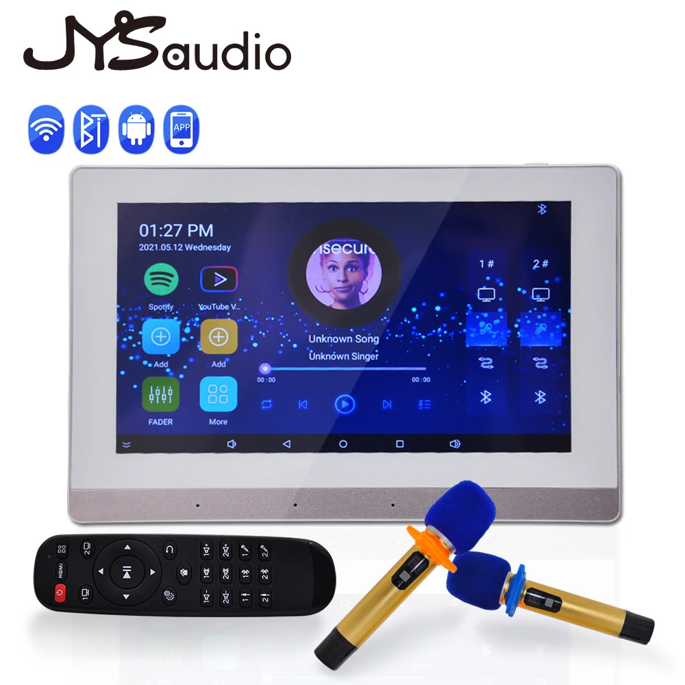 Настенный усилитель для караоке, 7 дюймов, Wi-Fi, Bluetooth, Android 5,1, сенсорный экран, усилитель, звуковая система для домашнего кинотеатра с УВЧ беспроводным микрофоном
Настенный усилитель для караоке, 7 дюймов, Wi-Fi, Bluetooth, Android 5,1, сенсорный экран, усилитель, звуковая система для домашнего кинотеатра с УВЧ беспроводным микрофоном