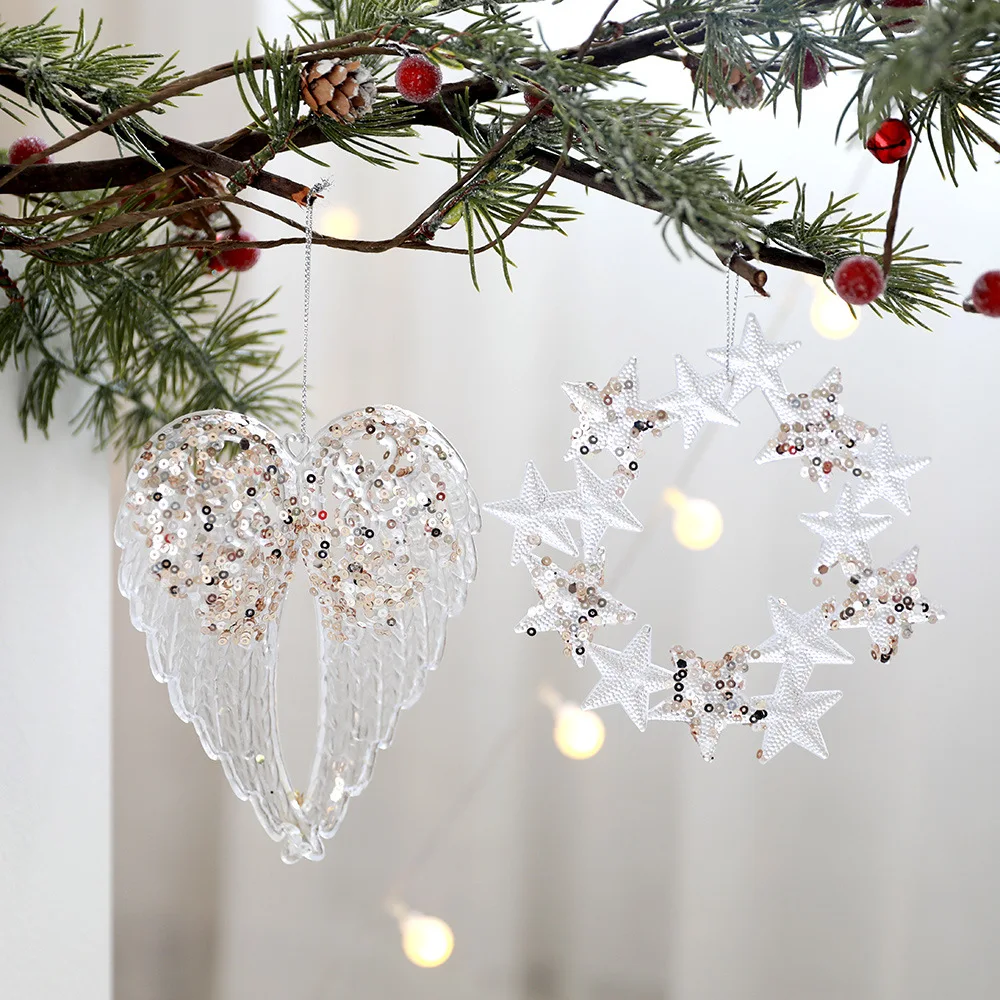 

Christmas Snowflake Flakes, Sticky Pink Sequins, Acrylic Decorative Pendants, Christmas Decorations, Home Decor, 2024