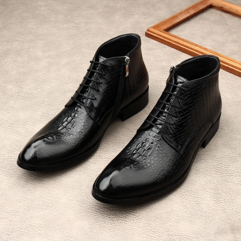 Italian Mens Genuine Leather Ankle Business Boots Fashion Crocodile Pattern Brand Handmade Winter Warm Office Social Shoes Man
Italian Mens Genuine Leather Ankle Business Boots Fashion Crocodile Pattern Brand Handmade Winter Warm Office Social Shoes Man