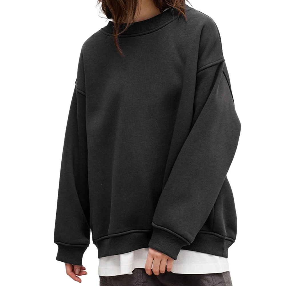 New Women Autumn Winter Long Sleeve Fleece Solid Color Crewneck Loose Pullover Sweatshirt Korean Style Solid Female Sweatshirt
New Women Autumn Winter Long Sleeve Fleece Solid Color Crewneck Loose Pullover Sweatshirt Korean Style Solid Female Sweatshirt