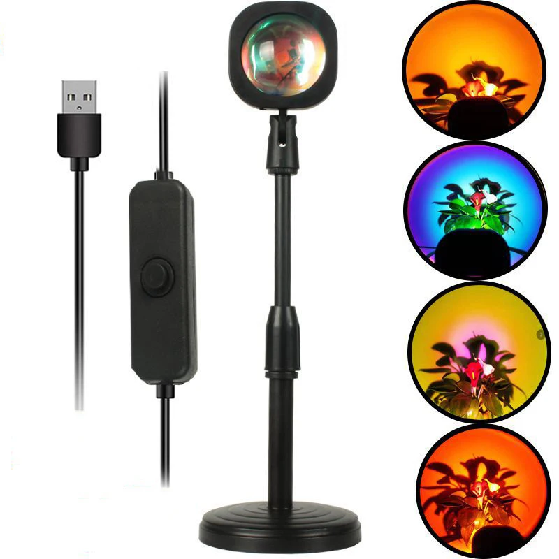USB Sunset Projector Night Light Sun Rainbow Projection Lamp For Bedroom Living Room Wall Photography Decoration LED Neon Lights
USB Sunset Projector Night Light Sun Rainbow Projection Lamp For Bedroom Living Room Wall Photography Decoration LED Neon Lights