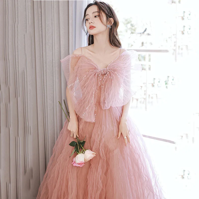 Pink Temperament Evening Dress Women Bow Sequin Slim Spaghetti Strap Dress 2023 New Elegant Banquet Party Female Gowns
Pink Temperament Evening Dress Women Bow Sequin Slim Spaghetti Strap Dress 2023 New Elegant Banquet Party Female Gowns