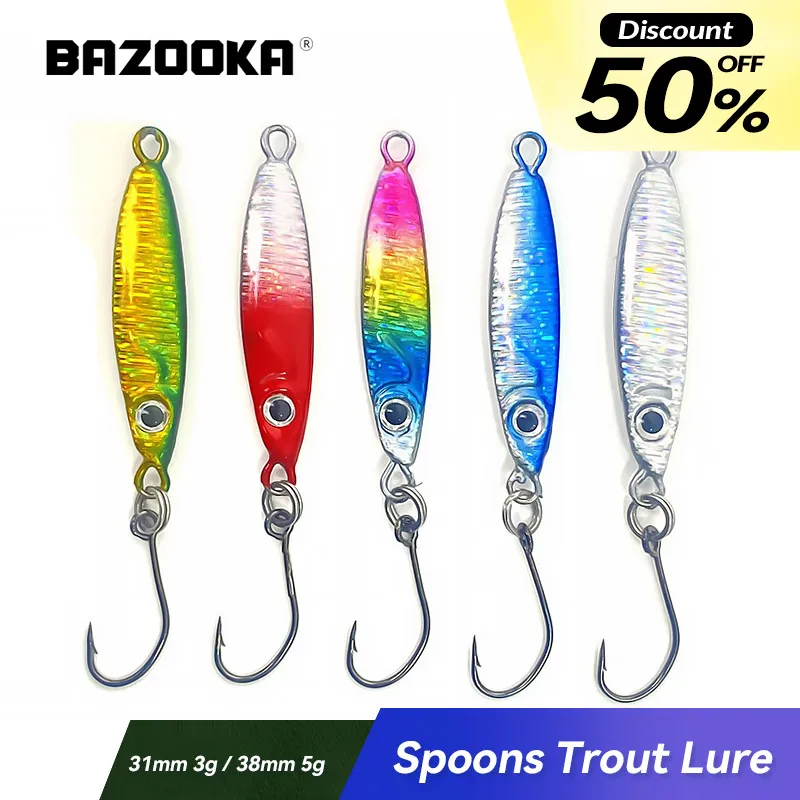 Bazooka 5g 7g Spoon Fishing Lure Metal Spinner Trout Baits Hard Peche Leurre Sequins Paillette Sequins Spinner Perch Winter
Bazooka 5g 7g Spoon Fishing Lure Metal Spinner Trout Baits Hard Peche Leurre Sequins Paillette Sequins Spinner Perch Winter