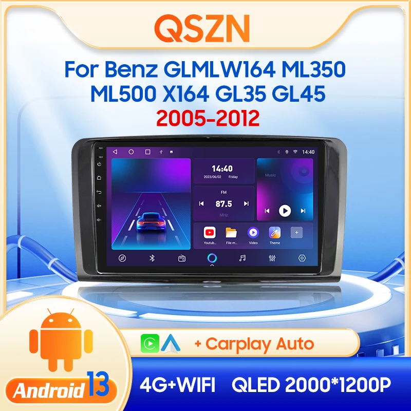 Мультимедийный видеоплеер QSZN для Benz GL ML350 GL320 X164 W164 05-12, 2din, Android 13,0, автомобильное радио, GPS-навигация, 4G, головка Carplay
Мультимедийный видеоплеер QSZN для Benz GL ML350 GL320 X164 W164 05-12, 2din, Android 13,0, автомобильное радио, GPS-навигация, 4G, головка Carplay
