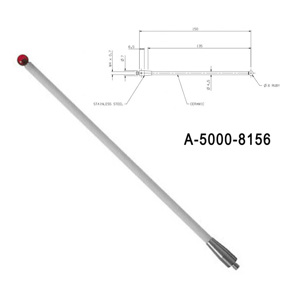 CMM Touch Probe Stylus 6mm Ru By Ball 150mm Length Ceramic Stem A-5000-8156 CNC Probe Testing Accessories Thread 150mm
CMM Touch Probe Stylus 6mm Ru By Ball 150mm Length Ceramic Stem A-5000-8156 CNC Probe Testing Accessories Thread 150mm