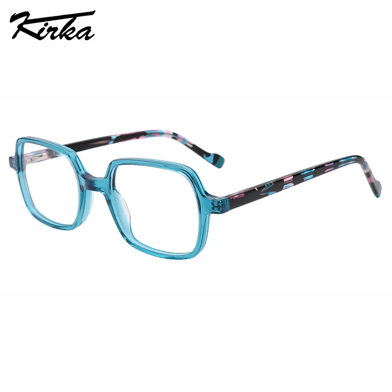 

Kirka Optical Children Kids Glasses Acetate Rectangle Boys&Girls Frames Pattern Laminating Temple Tips Eyeglasses WK1060