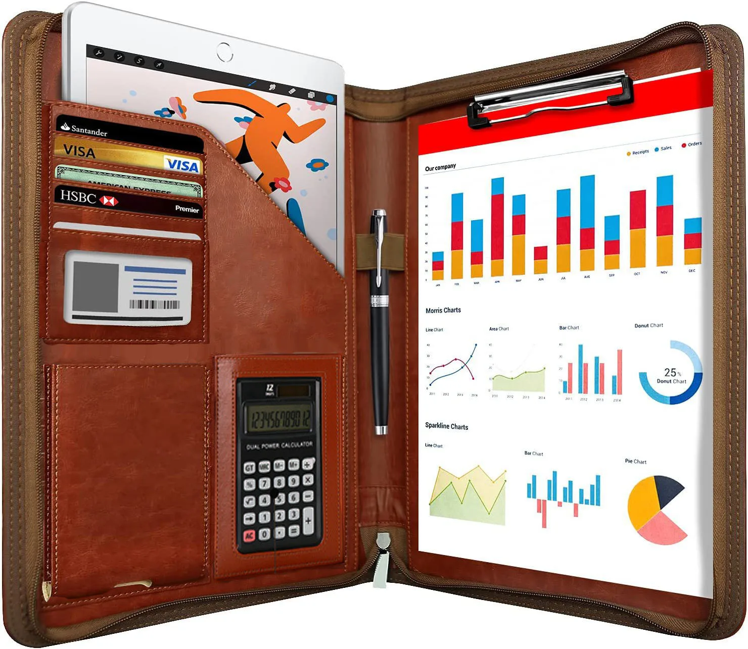 A4 Conference Folder Multifunctional Business Stationery Folder Leather Contract File Folders Zippered Organizer Card Holder
A4 Conference Folder Multifunctional Business Stationery Folder Leather Contract File Folders Zippered Organizer Card Holder