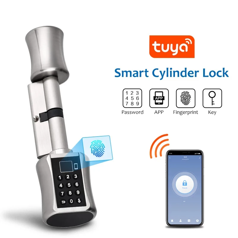 Tuya Smart Lock Electronic Cylinder Outdoor Waterproof Biometric Fingerprint Scanner Keyless Door Locks With tuya app
Tuya Smart Lock Electronic Cylinder Outdoor Waterproof Biometric Fingerprint Scanner Keyless Door Locks With tuya app